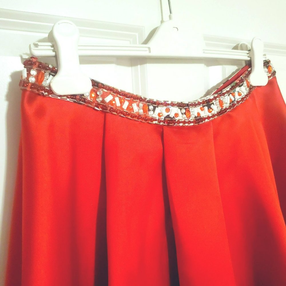 Temptation Red, Black, White and Green 2pc Dress Size 12 Pageant/Prom/Dance/Spec - Picture 6 of 7